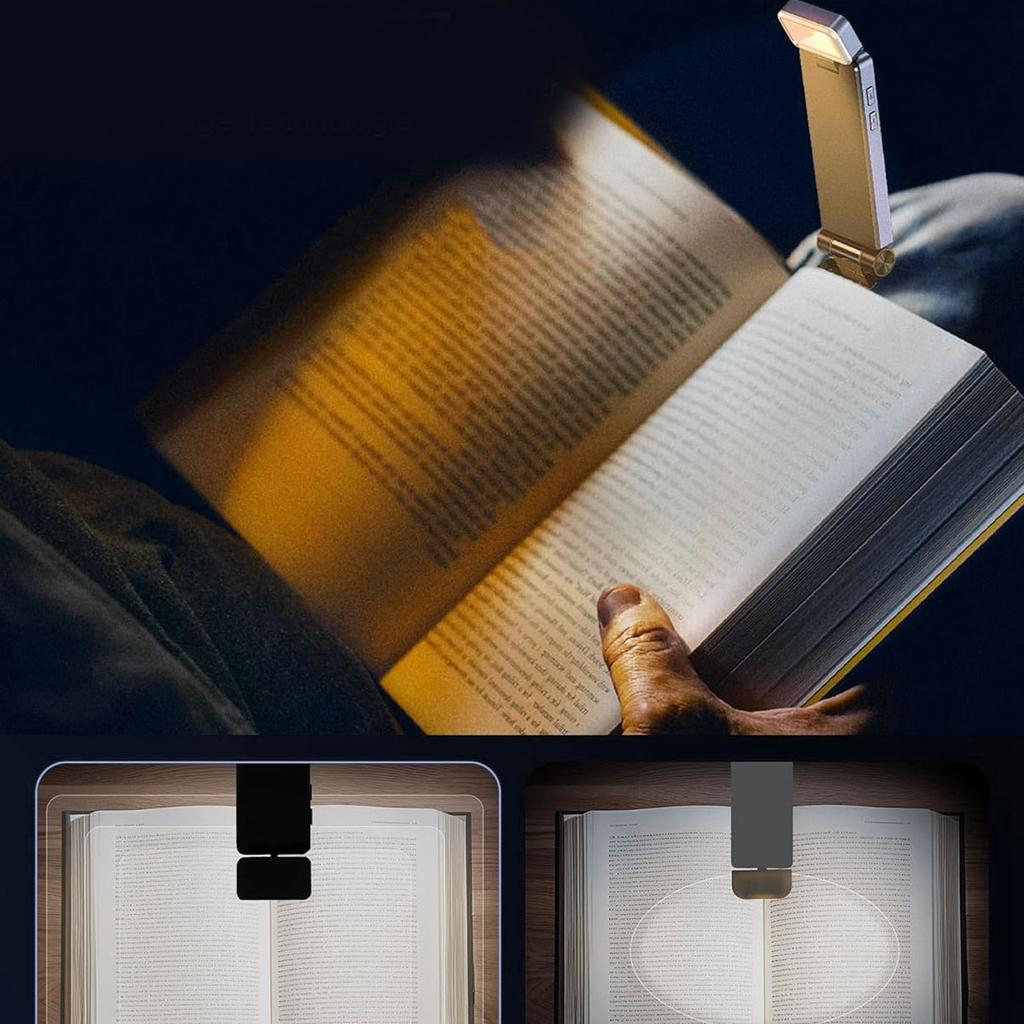 light LED Clip Reading Light, 3 Color Modes, 4 Brightness Levels, USB Rechargeable with Flexible Head for Night Reading