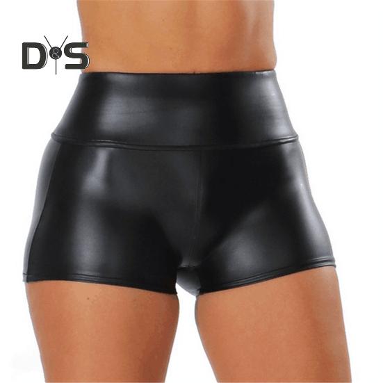 

Сексуальные шорты из искусственной кожи, удобные шорты из полиэстера в стиле ночного клуба для женщин, поставка 2XL чёрный