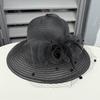 European and American Temperament Retro Big Edge Top Hat Women's Mysterious Veil Dinner Party Fashion Hat Summer Breathable Mesh Sun Hat
