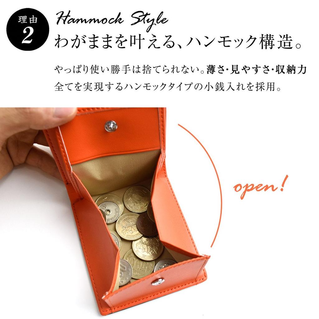 Dom Teporna Bifold Large Coin Card Cowhide Orange Men's Wallet, Box-Shaped, Capacity, Purse, Compact, Case, Leather,