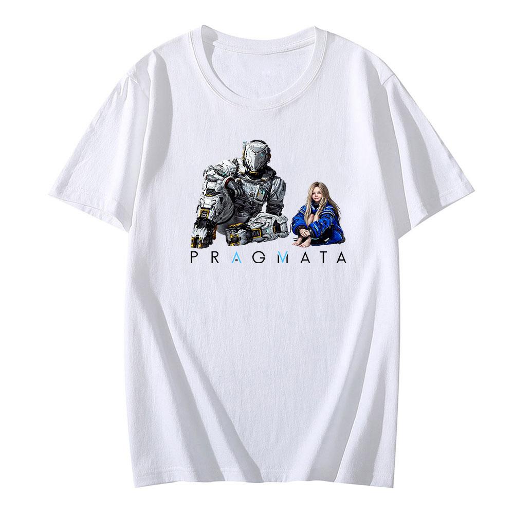 2026 Spiel PRAGMATA Hugh & Diana Grafik T-Shirt Unisex Rundhals Oberteile 100% Baumwolle Kurzarm T-Shirts Sommer Freizeit Mode Kleidung