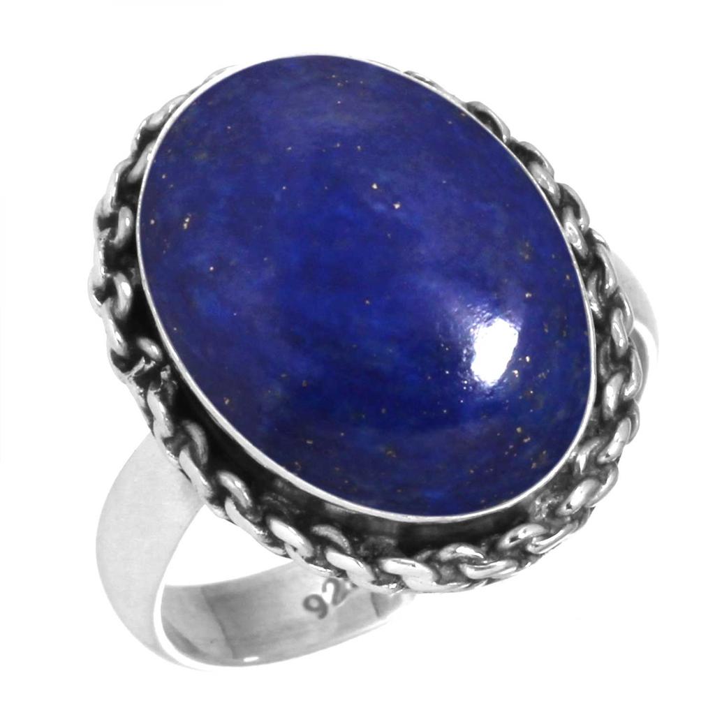 925 Sterling Silver Ring Women Gemstone Handmade Jewelry Engagement Gift Blue Green Purple Copper Turquoise Pearl Lapis Mother Of Pearl Solitaire