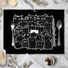 1PC Cute Cats Noodle Style Vector Placemat Kitchen Dining Table Decor Linen Tableware Mats Coaster Tableware Decoration
