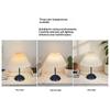 Pleated Table Lamp with 3 Color Modes + Stepless Dimming Metal Base Bedside Light USB Powered Night Light for Bedroom