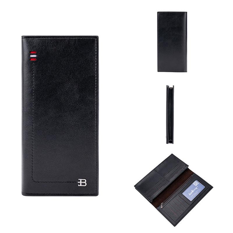 

Baellerry мужские длинные кошельки винтажный дизайн держатель для карт искусственная кожа деловой кошелек сумки для денег 18.6*9*2cm чёрный