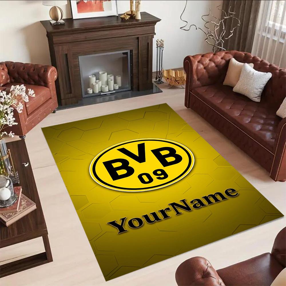 Borussia Dortmund Customize Your Name Floor Rug Office Rug Design for Dormitory Outdoor Playrooms Decorate Room Anti-slip Rug Decorate Offices