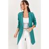 Women's Professional Blazer Coat Solid Color Casual Double Breasted Mid Length Blazers Suit Jacket