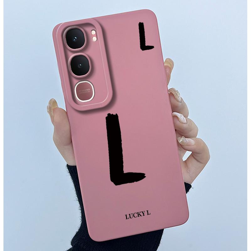 For Vivo Y21d Case Cover Lucky Initial Letter Silicone Soft Matte Phone Bumper for Vivo Y21d Y 21d VivoY21d 4G 5G 2025 Casing