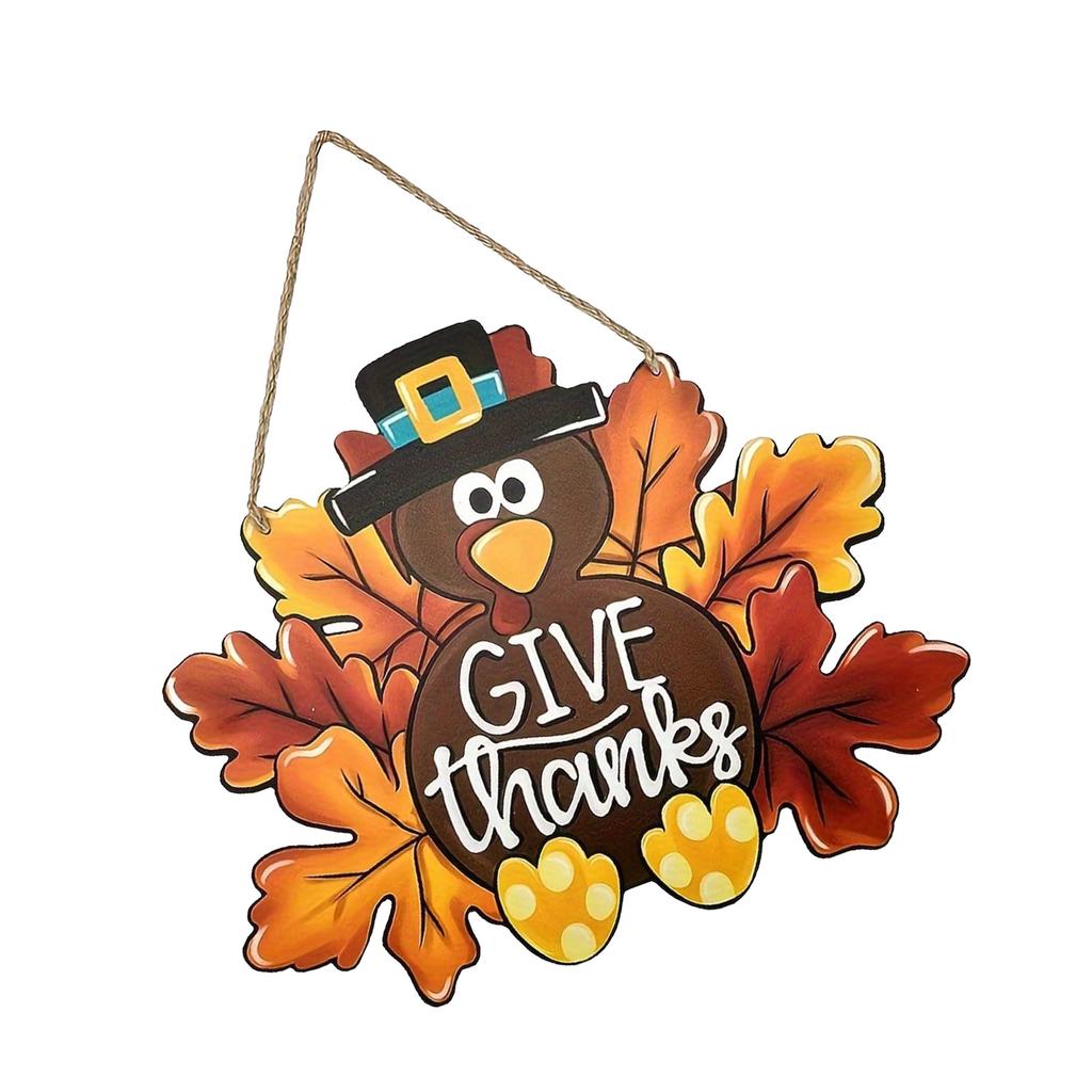 Türhänger mit Lanyard Handgefertigt Thanksgiving Truthahn Schild Wandbehang Anhänger Innen Außen Saisonale Dekoration