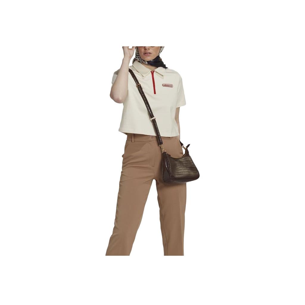 Adidas Originals Trefoil Logo Polo Shirt Women Tops White HL6578