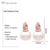 Mode Runde Rechteck Simulierte-perle Perle Tropfen Ohrringe Für Frauen Rose Gold Farbe Zirkonia Eardrop