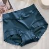 Douyin Trendy Women's High-Waisted Tummy Control Satin Seamless Silk Panties