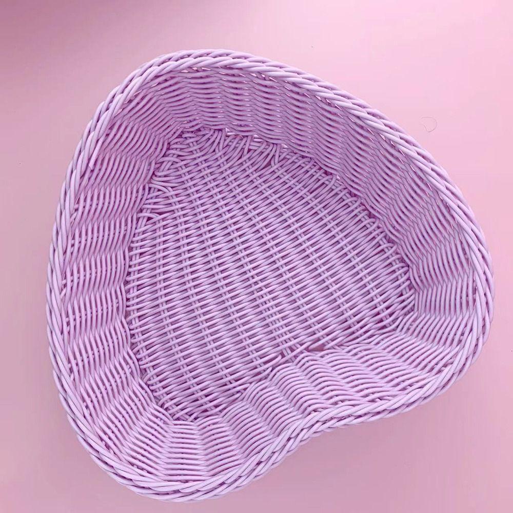 Plastic Wicker Basket Hand Woven Storage Basket New Picnic Serving Basket  Fruit Display