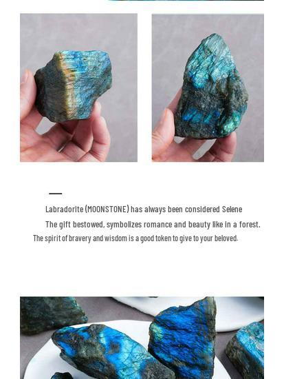 Labradorite Gray Moonstone Crystal: Aromatherapy Diffuser & Fish Tank Landscaping Stone