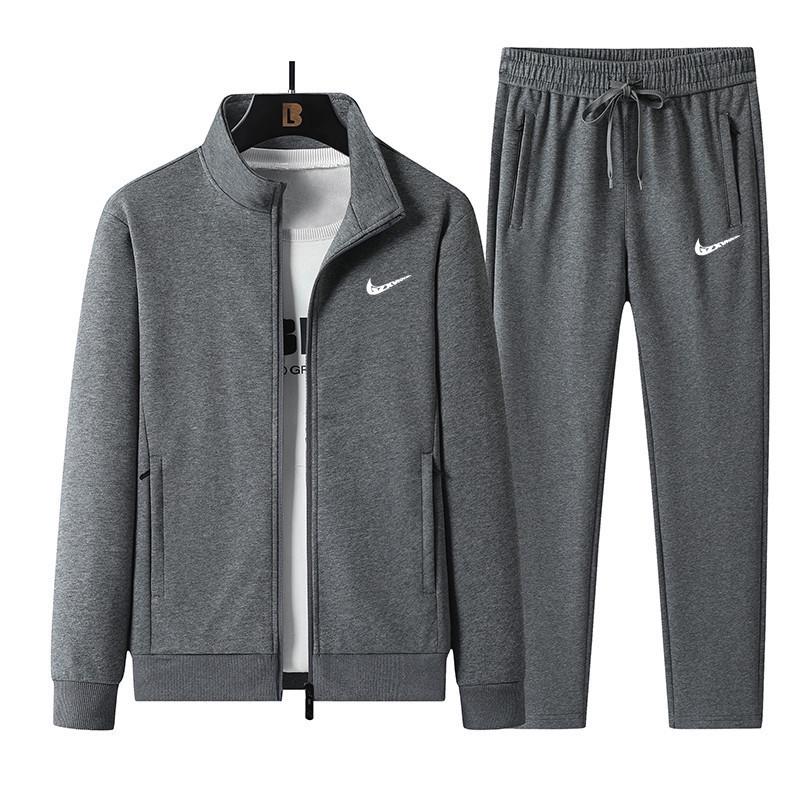 2025 Herren Freizeit Baumwoll Trainingsanzug Set: Reißverschluss-Strickjacke & Sportbekleidung Zweiteiler