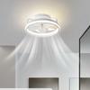 Stepless Dimming Ceiling Fan 2 in 1 Electric Cordless Fan Hanging Fan with LED Light\  Living Room