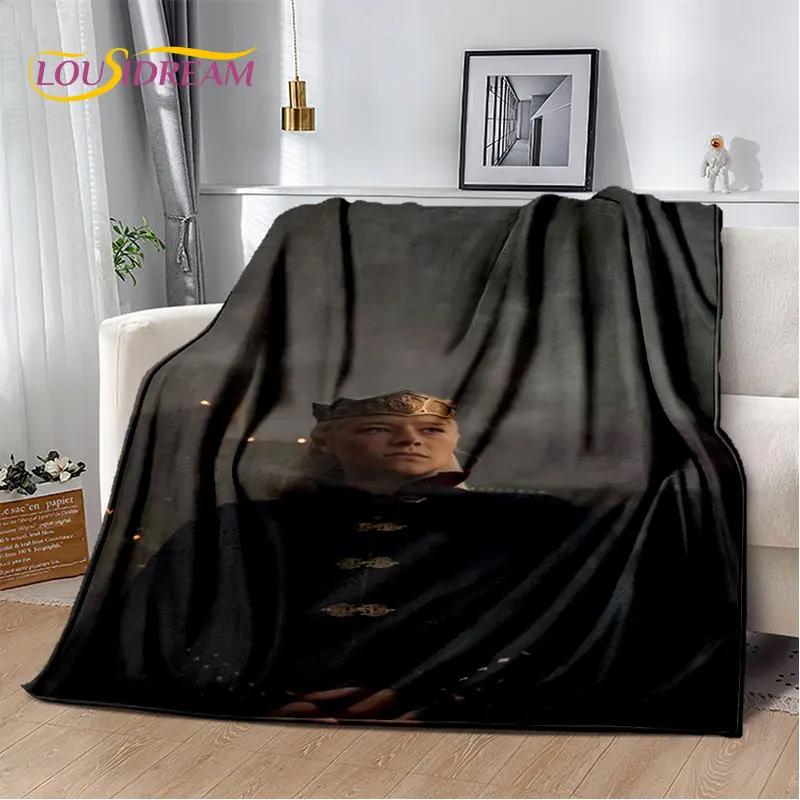 

House of The Dragon TV Movie Soft Plush Blanket,Flannel Blanket Throw Blanket for Living Room Bedroom Bed Sofa Picnic Cover Kids 75x90cm