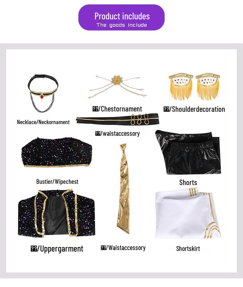 Demon Hunter Girl Group Cosplay Wig In Black & Gold