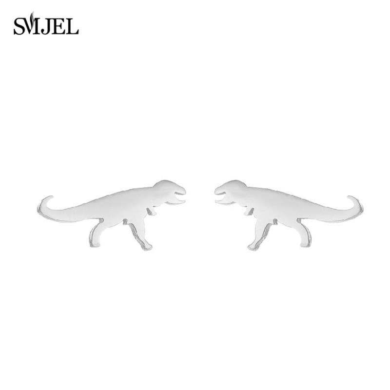 Cartoon Animal Design Dinosaur Stud Earrings for Girls Daily Jewelry Funny Tyrannosaurus Earings Mini Ear Jewelry Party Gifts