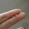 S925 Sterling Silver Plated 18K Gold Mini Cross Zircon Exquisite Screws Earrings Fashionable Temperament Jewelry for Women