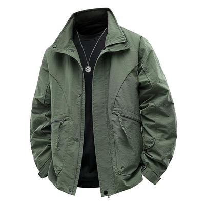 Veste tendance à manches longues pour homme - Style Printemps/Automne, Couleur unie, Vêtement d'extérieur décontracté et polyvalent