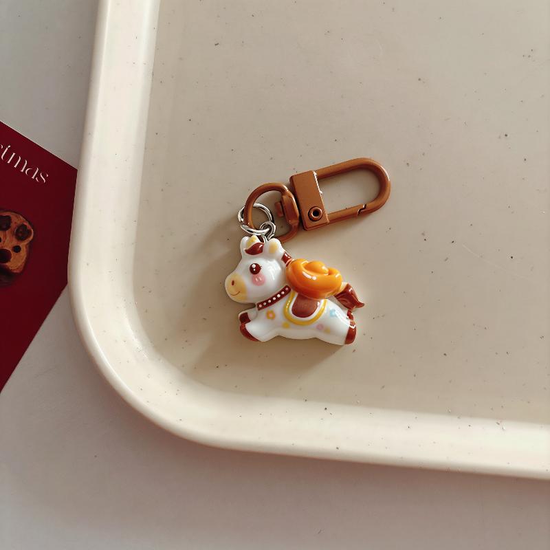 1/5ks Roztomilý Kreslený Poník Klíčenka Kreativní Kawaii Pryskyřice Kůň Závěsné Dekorace Batohu Příslušenství Dárky Roku Koně