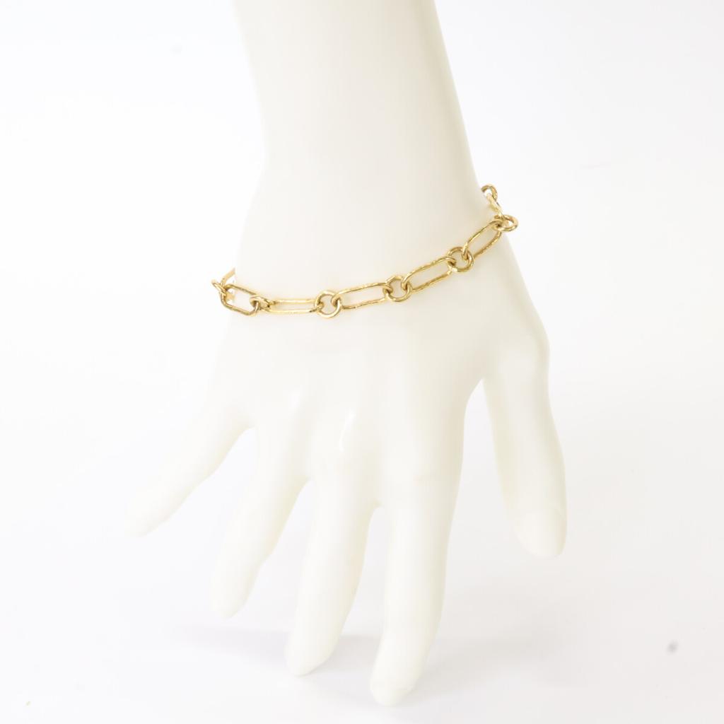 Marie-Helene de Taillac K18 engraved eight hook link chain Bracelet Yellow GoldUsed
