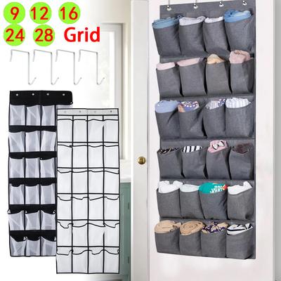 9/12/16/24/28 Pocket Large Mesh Cloth Storage Bag Wall-Mounted Sundries Organizer Holder Room Shoes Slippers Hanging Bag Holder