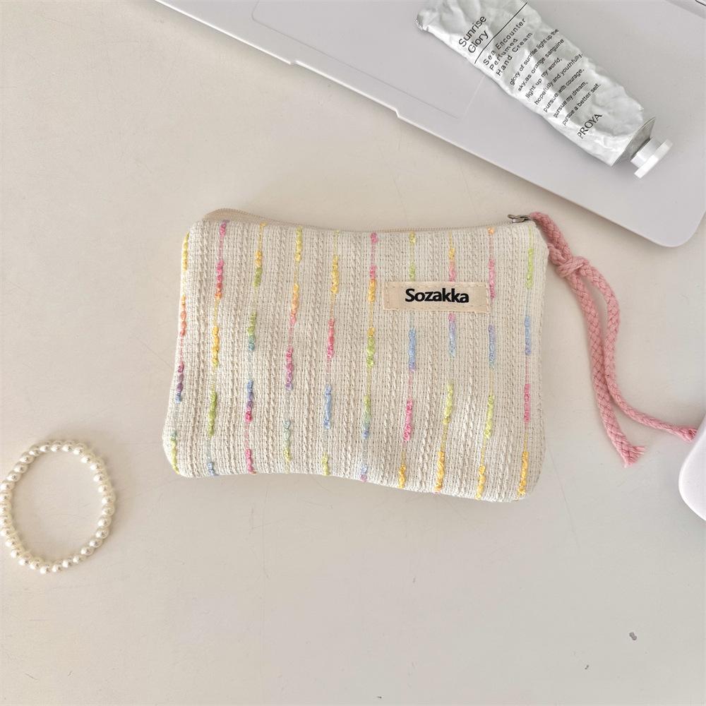 Cute Small Cosmetic Bag for Student - Portable Makeup, Lipstick, and Earphone Storage