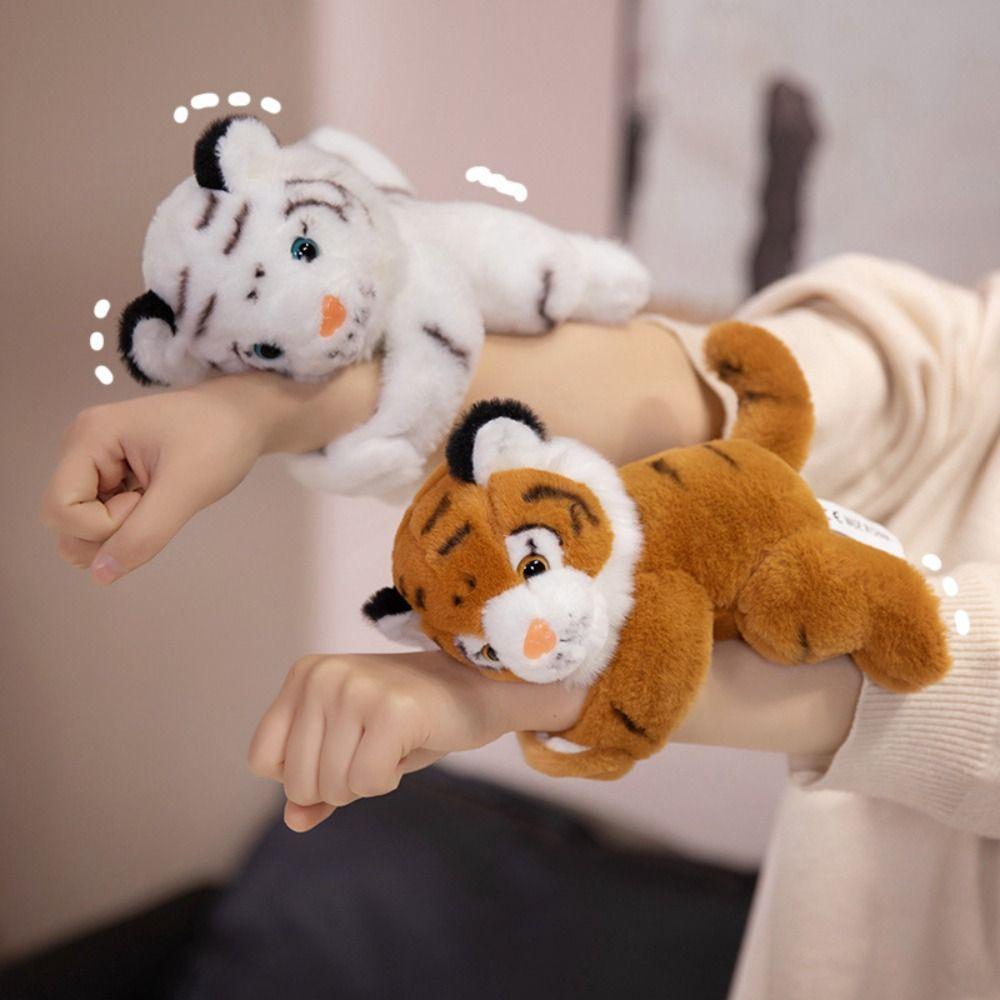 Rabbit Leopard Slap Snap Wrap Koala Tiger Plush Hand Ring Animal Slapping Wristband  Kids Toys