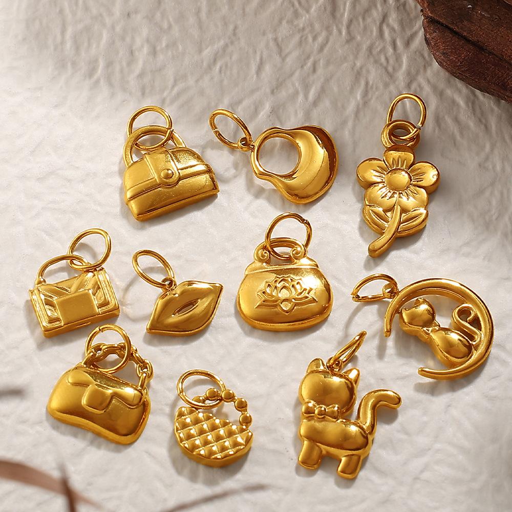 Exquisite and compact DIY mini bag pendant accessories stainless steel plated 18K gold daily versatile pendant accessories