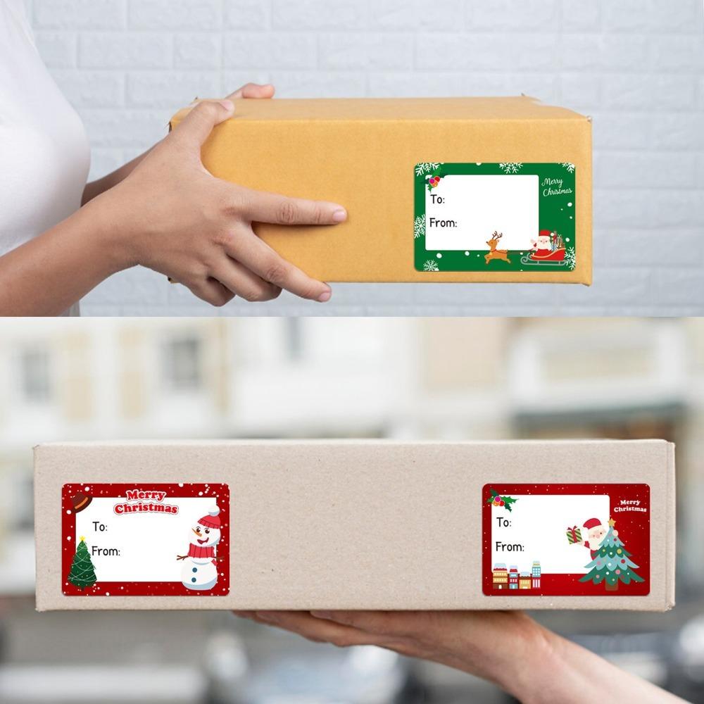 Christmas Self Adhesive Gift Tags Christmas Tree Santa Claus Writable Stickers for Gift Wrapping Labels Festive Party Supplies