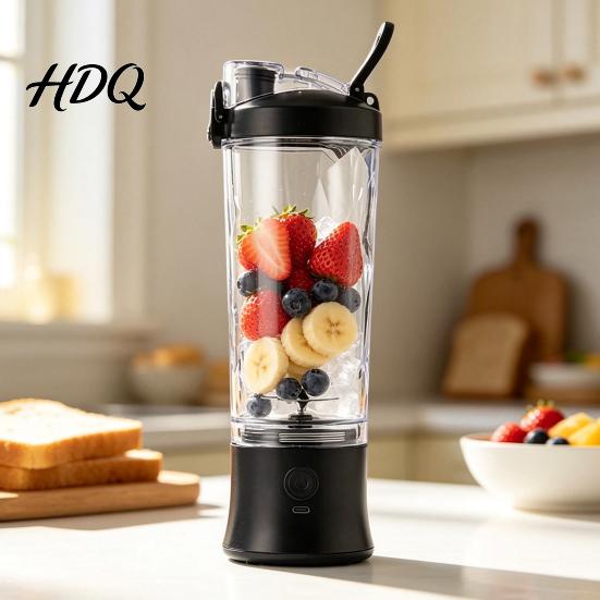 Lightweight Meal Replacement Shaker Cup Portable Blender Cup USB Fast Charging Personal Size Juicer 600ml Capacity for Smoothies And Shakes