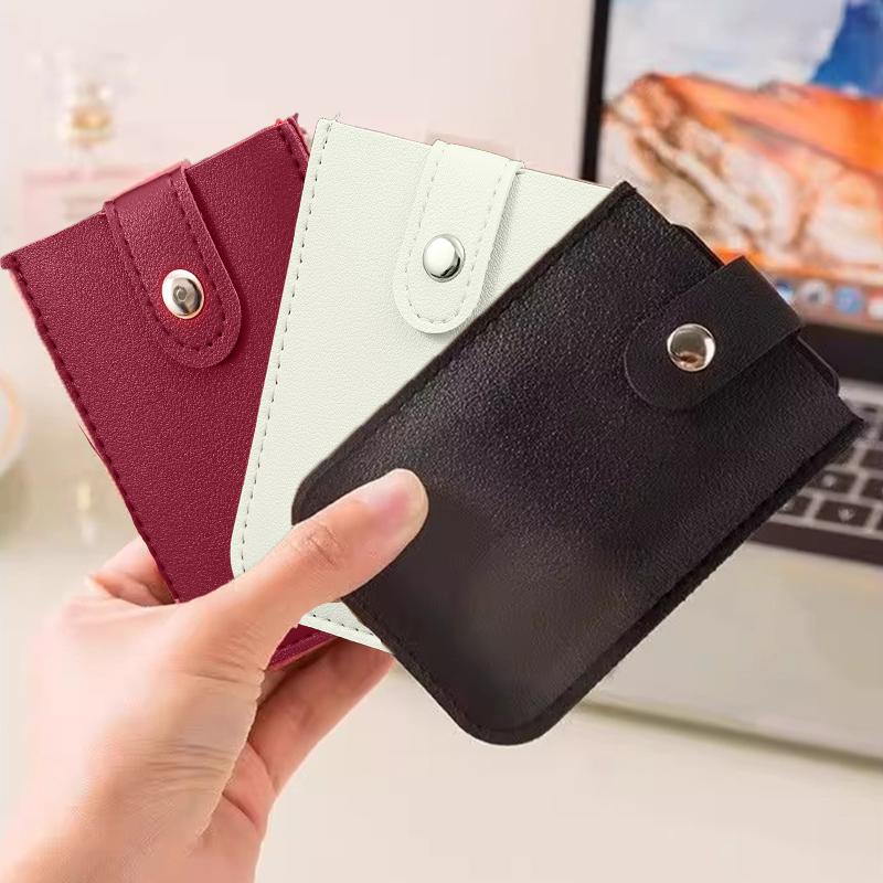 Pu Leather Credit Card Holder Bag 5Pcs Slots Men/Women Wallet Bank Leather Wallets With Money Clip Designer Cardholder