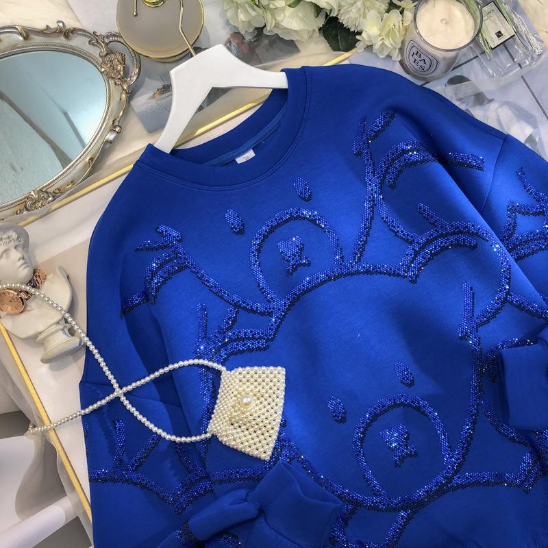 

YYFS Women s Fashion Casual Spring Autumn Solid Color Print Long Sleeve O-Neck Blouses & Shirts XXXXL