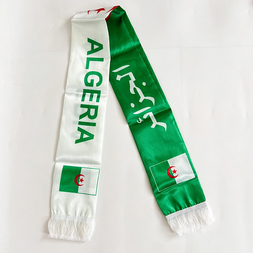 2026 USA Mexico Netherlands Scarf Flag  14x135cm Double-sided Printed Satin Iraq  Haiti France Scarf Flag