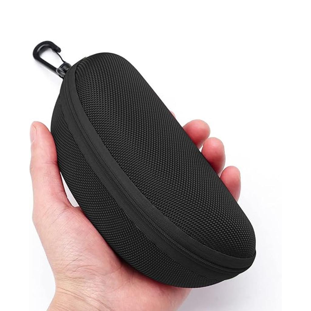 Tragbare Sonnenbrillen-Schutzbox mit Reißverschluss und Karabiner, Hartschalen-Brillenetui, Reisepaket, Brillenetui, Brillenzubehör mit Haken