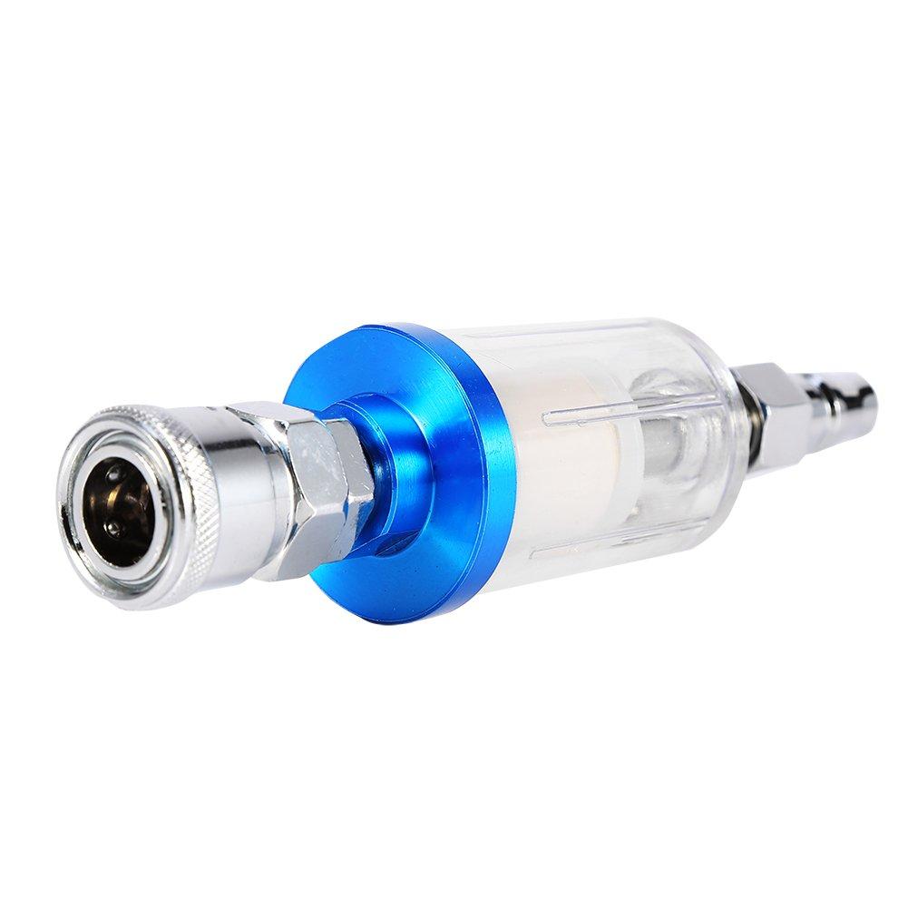 Mini Air Filter, Qiilu Gun Airline Filter Trap Clear Painting Moisture Separator, Male and Female Ada