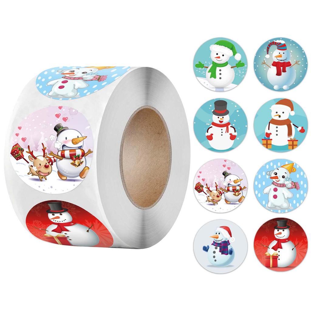 Roll Up Sticker Christmas Day Decorative Gift Series Self-adhesive Sticker Label