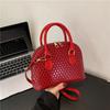Retro Crossbody Bag with Diamond Grid Hand Carrying Small Shell Square Shoulder Bag Texture Sweet Color New Fashion