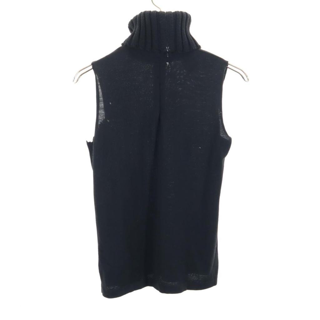 CHANEL No sleeve turtleneck Knit vest 38 black Women Used