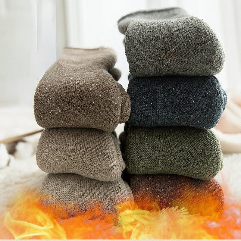 Kawaii Socks Thicker Solid Socks Merino Wool Rabbit Socks Against Cold Snow Russia Winter Warm Funny Happy Male Womens Socks