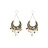 Bohemian Ethnic Style Long Fringed Earrings Temperament Retro Stud Earrings Light Luxury High-End Earrings