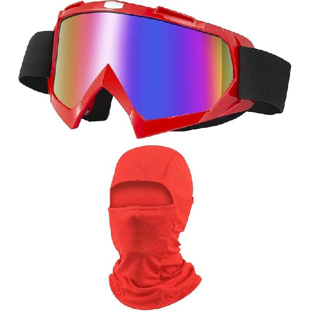 Dirt Bike Goggles ATV Off-Road Riding Motorcycle Motocross Glasses With Sun UV Protection Balaclava Full Face Cover