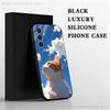 Artistic drawing cat Phone Case For Samsung S 25,24,23,22,30,21,10,9,Ultra,Plus,Lite,FE,4,5 G Black Soft Case