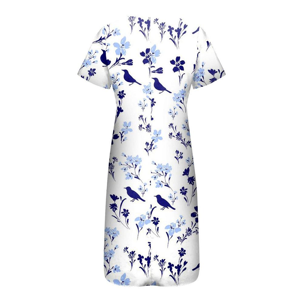 short blue flowy dress Brandi Blue Floral Short Dress | Women's Clothing main image 1