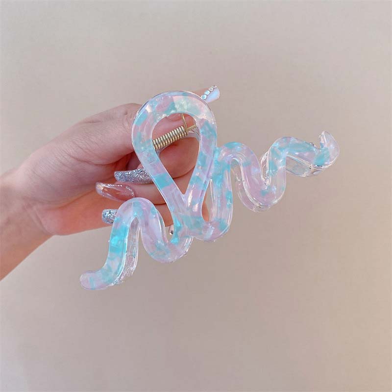 Pinces à cheveux ondulées en acétate de couleur gelée tendance pour femmes coréennes colorées grandes géométriques accessoires pour cheveux