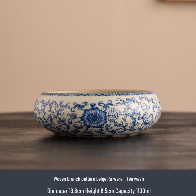 Qinghua Ru Kiln Ceramic Tea Caddy - High-End Moisture-Proof Storage for Green, White, and Pu-erh Tea, Chinese Style Sealed Jar