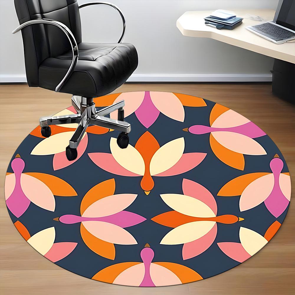 1pc Ducks Pattern Office Round Area Rug, Indoor Mat Suitable For Office, Under Office Chairs Bedroom Living Room Home Decor, Room Deco 159