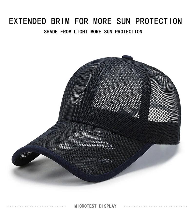 Summer Men Hat Openwork Brim Breathable Mesh Cap Outdoor Sports Sunscreen Baseball Women Sunhat
